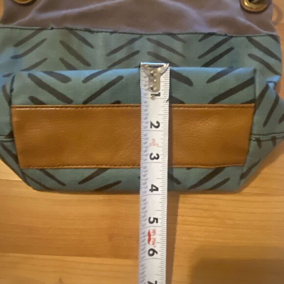 Fossil‎ Crossbody Bag Bucket Keely Herringbone Coated Canvas Adjustable Strap - Picture 9 of 14